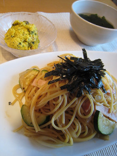 ズッキーニとハムの和風パスタ-レシピのメイン写真