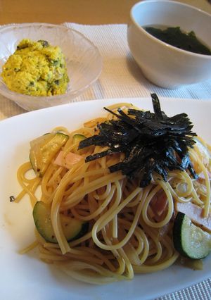 ズッキーニとハムの和風パスタ-レシピのメイン写真