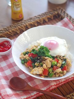 菜の花と鶏ひきのガパオライス-レシピのメイン写真