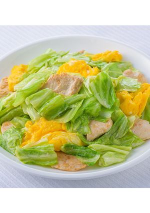 キャベツと卵と鶏むね肉のみそマヨソテー-レシピのメイン写真