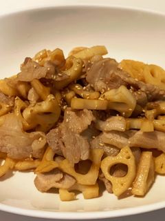 レンコンと豚バラのお手軽炒め-レシピのメイン写真