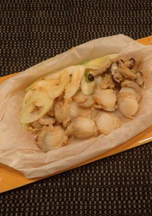 ベビーホタテのホイル包み(生姜味噌)-レシピのメイン写真