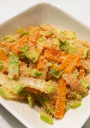 人参とブロッコリーの茎 明太バター炒め-レシピのメイン写真