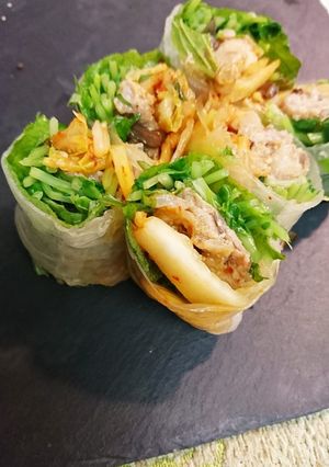 豚こまキムチ生春巻き-レシピのメイン写真