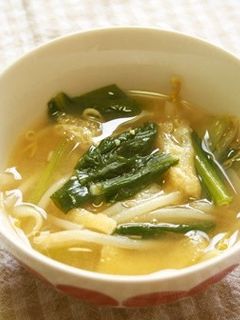 もやしと小松菜の味噌汁♪-レシピのメイン写真