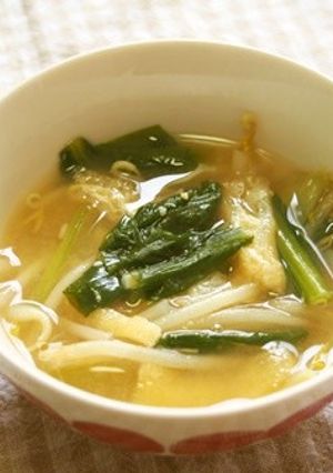 もやしと小松菜の味噌汁♪-レシピのメイン写真