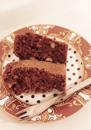 シフォン型　ナッツとココアの米粉ケーキ-レシピのメイン写真