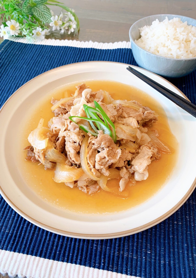 簡単・速攻♡豚こまと玉ねぎのさっぱり煮♪-レシピのメイン写真