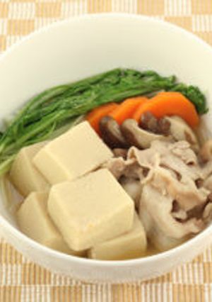 高野豆腐と豚肉の煮びたし-レシピのメイン写真