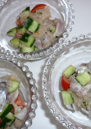 鯵と夏野菜のおろし和え-レシピのメイン写真