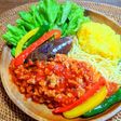 ミートソースのサラダご飯プレート