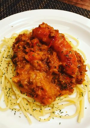 トマト缶なし　ミートソース　スパゲティ-レシピのメイン写真