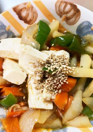 全てレンジ肉なし豆腐春雨ピリ辛中華風炒煮-レシピのメイン写真