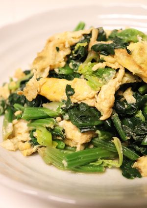 朝昼夕♪簡単♪ほうれん草と卵の炒め物-レシピのメイン写真