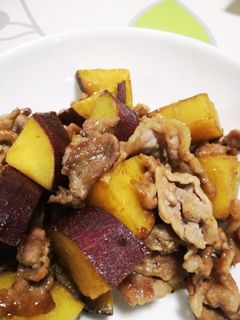 サツマイモと豚肉の甘辛煮-レシピのメイン写真