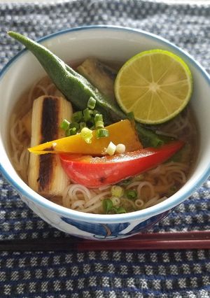 野菜の焼き浸し 素麺（煮麺）-レシピのメイン写真