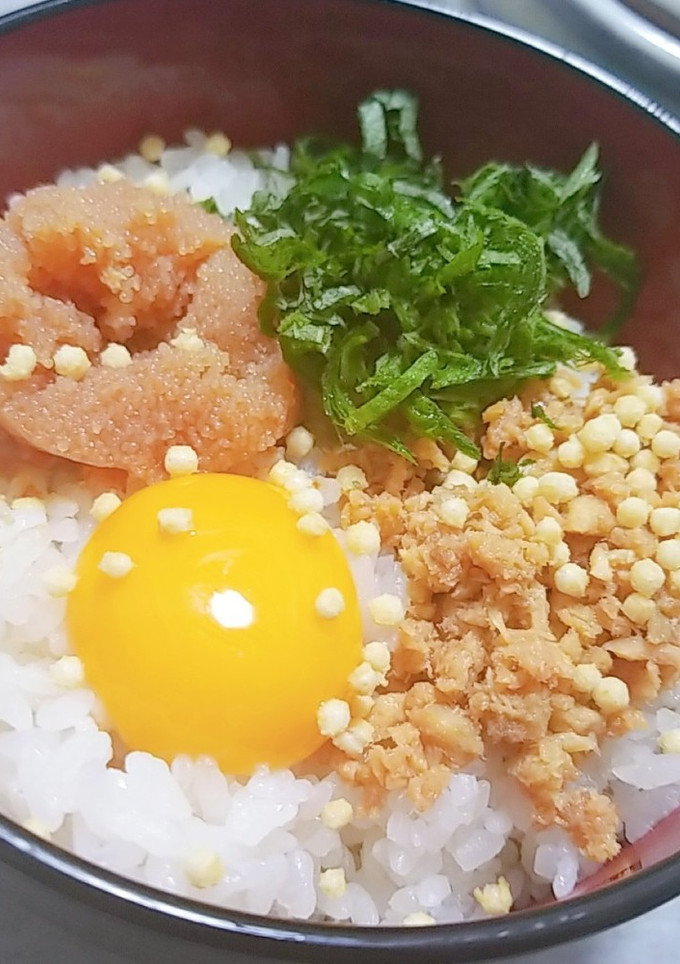鮭明太と卵黄の出汁茶漬け♡-レシピのメイン写真