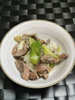 簡単砂肝とネギの塩胡椒炒め-レシピのメイン写真