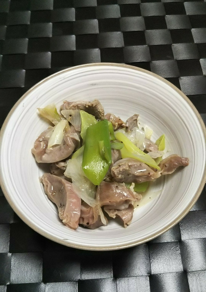 簡単砂肝とネギの塩胡椒炒め-レシピのメイン写真