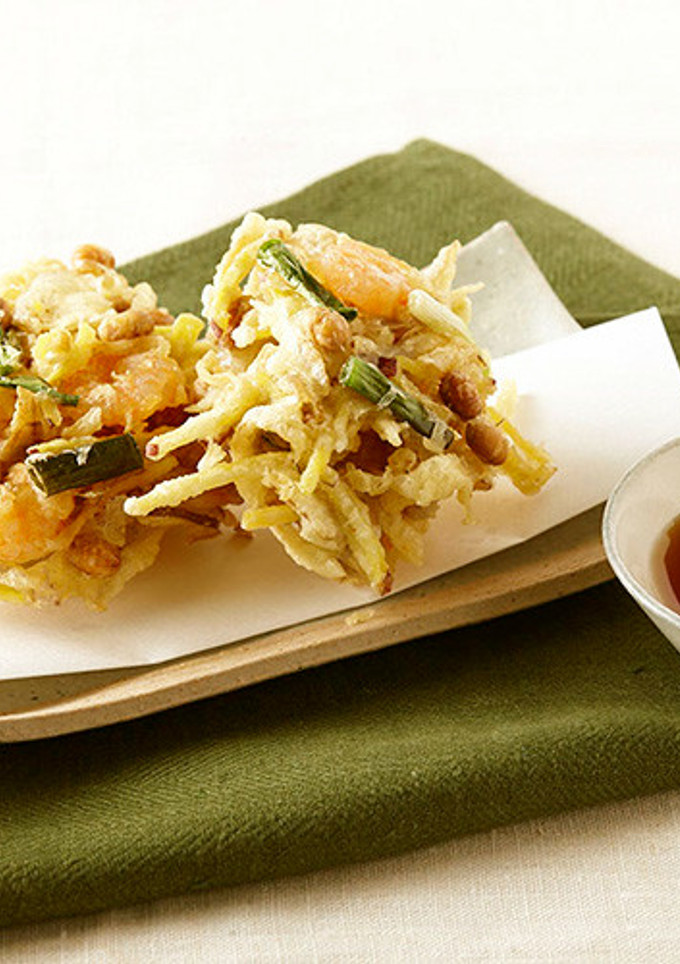 福豆（煎り大豆）と根菜のかき揚げ-レシピのメイン写真