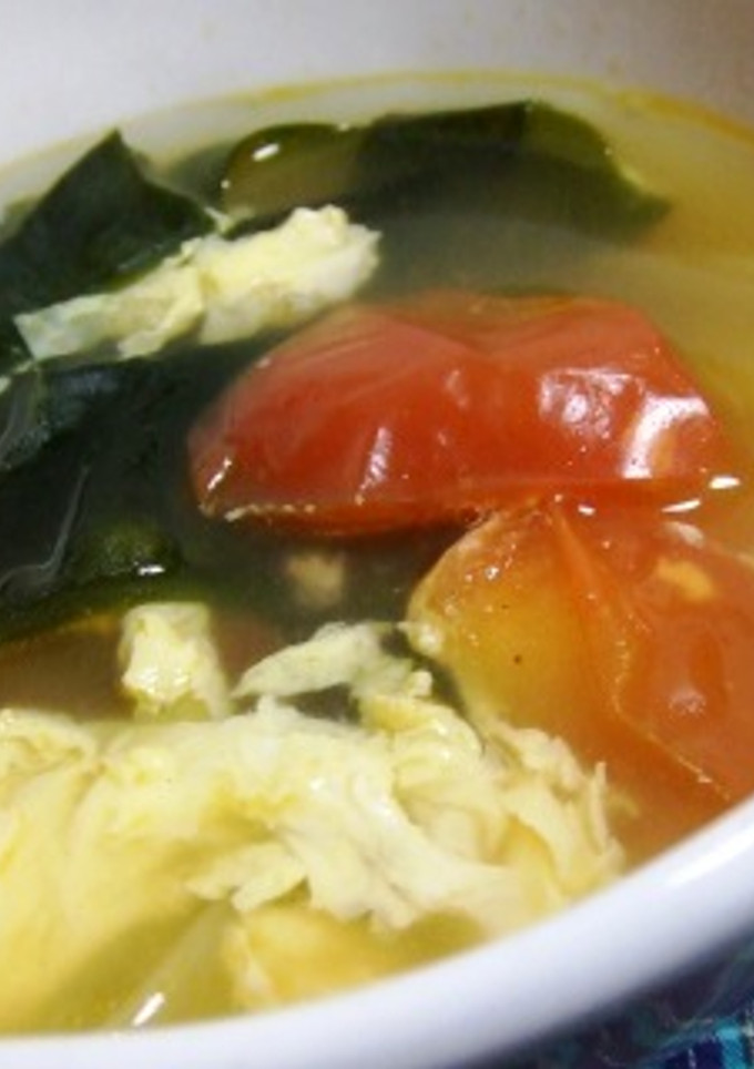 トマトとわかめのたまごスープ-レシピのメイン写真