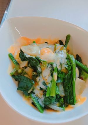 ほうれん草のにんにくチーズ-レシピのメイン写真
