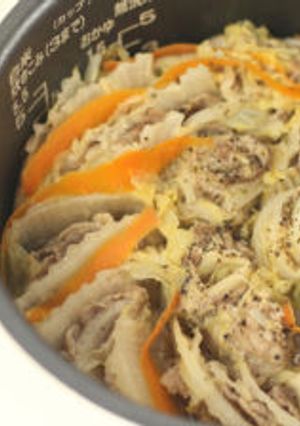 炊飯器　DE　白菜豚バラミルフィーユ鍋風-レシピのメイン写真