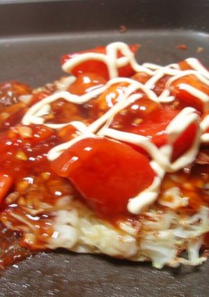 トマトお好み焼き-レシピのメイン写真