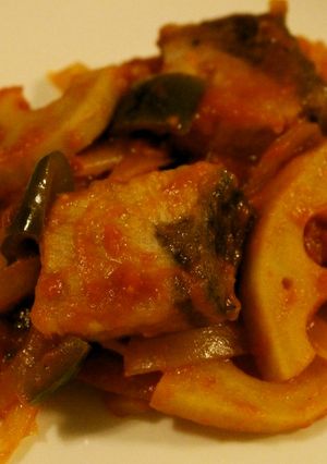 ぶりとレンコンのトマト煮-レシピのメイン写真