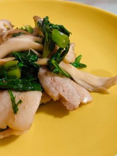 豚バラと舞茸と春菊のポン酢炒め-レシピのメイン写真