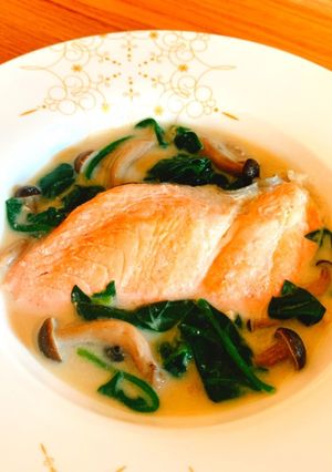 三文魚和菠菜牛奶湯-レシピのメイン写真