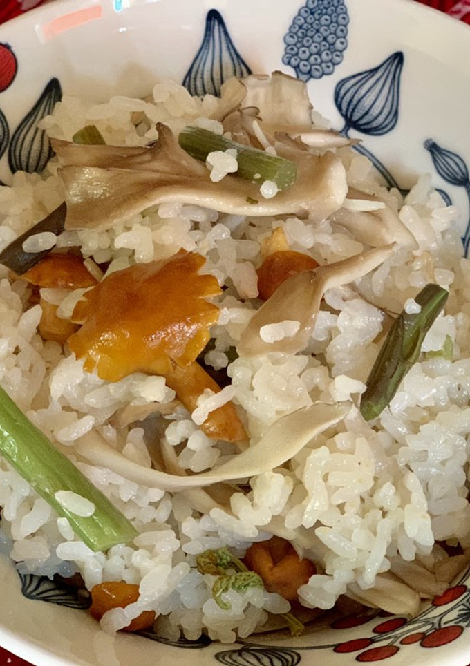 舞茸と山菜の炊き込みご飯-レシピのメイン写真