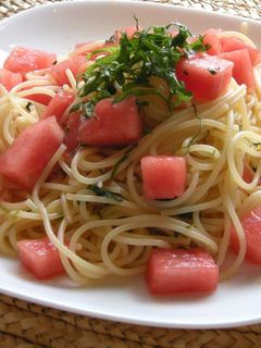 ひんやり☆彡スイカの冷製パスタ-レシピのメイン写真