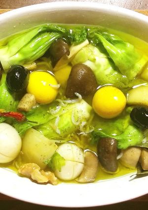 蕾菜としらすの魚醤アヒージョ　-レシピのメイン写真