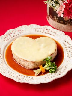 簡単☆低糖オフハート型チーズハンバーグ-レシピのメイン写真