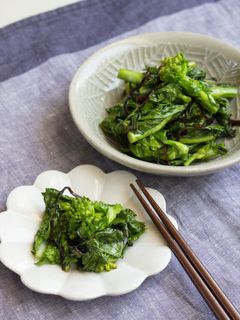 材料3つ!菜の花の塩こんぶごま油炒め-レシピのメイン写真