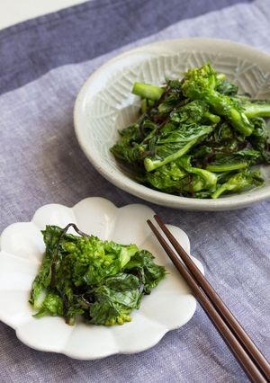 材料３つ！菜の花の塩こんぶごま油炒め-レシピのメイン写真