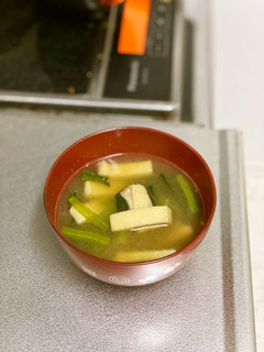 小松菜と油揚げの味噌汁-レシピのメイン写真