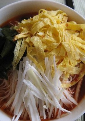 冷たい麺なら何でも合う! キムチスープ-レシピのメイン写真