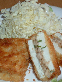 豆腐でそぼろはさみ揚げ-レシピのメイン写真
