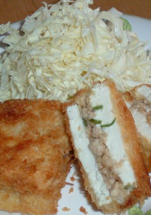 豆腐でそぼろはさみ揚げ-レシピのメイン写真