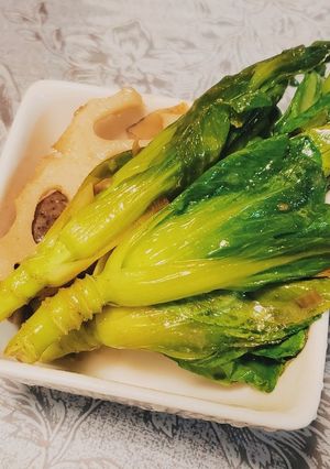 チンゲン菜と蓮根の中華風炒め-レシピのメイン写真