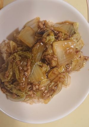 豚挽き肉で簡単♪白菜丼♪-レシピのメイン写真