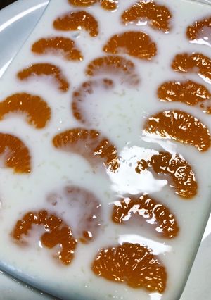 牛乳寒天(みかん入り)♡棒寒天で-レシピのメイン写真