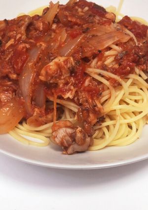 簡単!トマト缶と鯖缶のパスタ-レシピのメイン写真