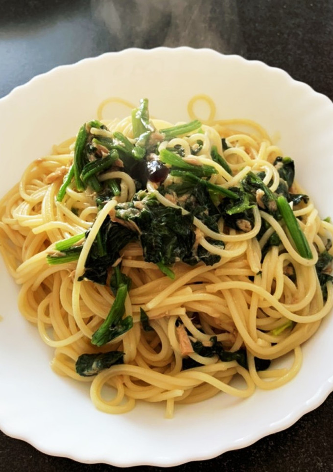 ツナとほうれん草の和風パスタ-レシピのメイン写真