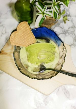 抹茶アイスを温か～いぜんざいに入れて♪-レシピのメイン写真