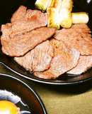 フライパンDE一人すき焼き肉＆おじや♪