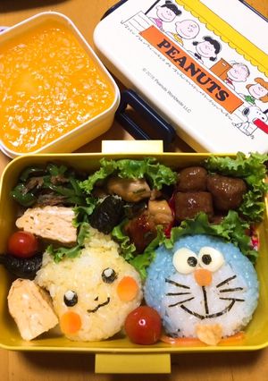 ピカチュウ&ドラえもん キャラ弁-レシピのメイン写真