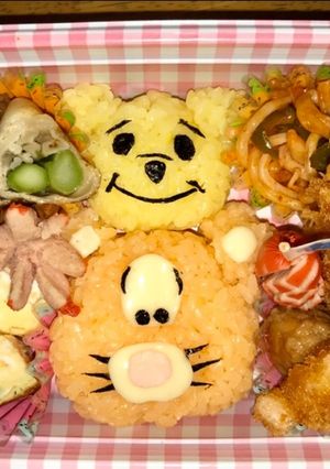 キャラ弁❤プーさん、ティガー-レシピのメイン写真